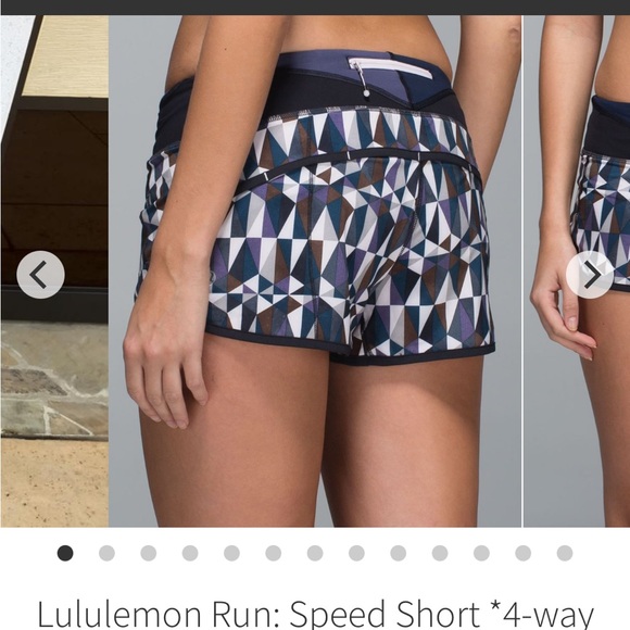 Lululemon speed shorts geometrical pattern size 8. EUC. - Picture 8 of 9